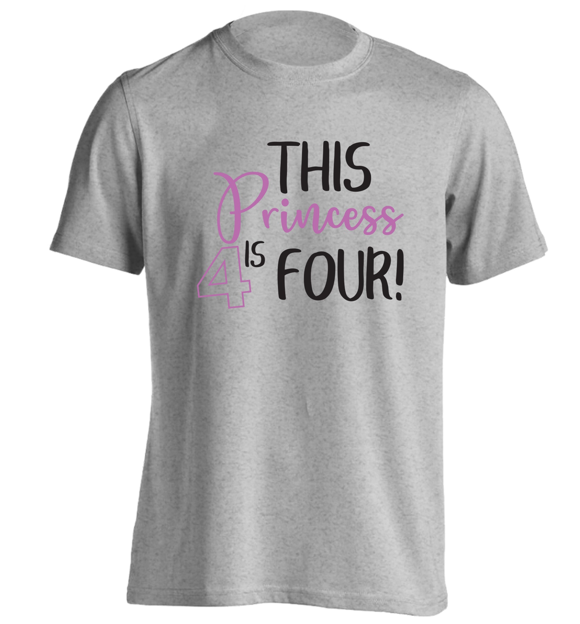 This princess is four adults unisex grey Tshirt 2XL