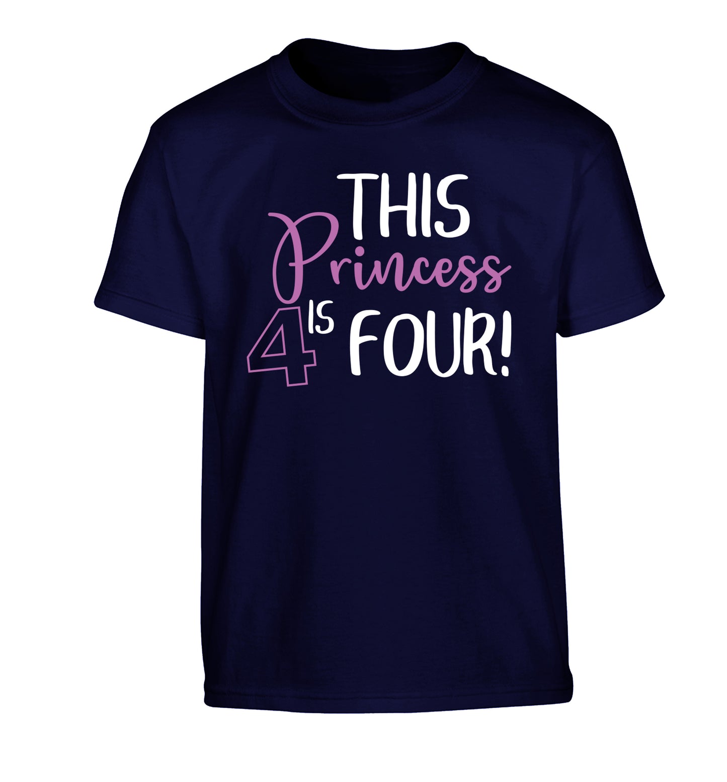 This princess is four Children's navy Tshirt 12-13 Years