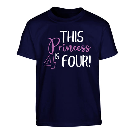 This princess is four Children's navy Tshirt 12-13 Years