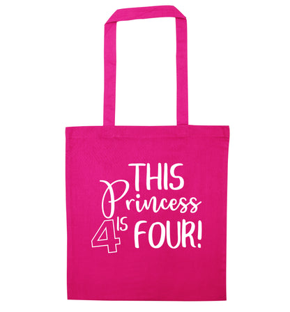 This princess is four pink tote bag