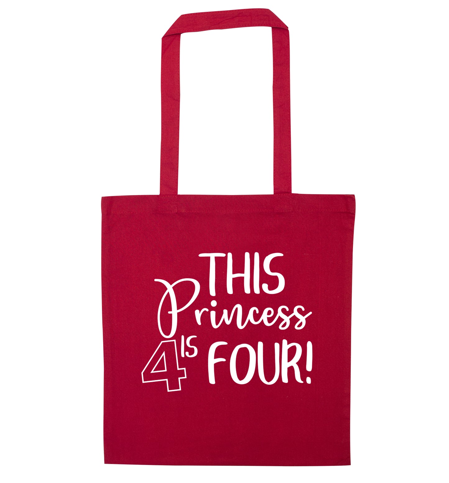 This princess is four red tote bag