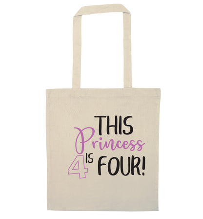 This princess is four natural tote bag