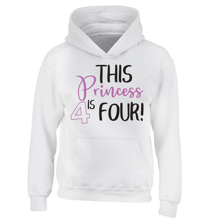 This princess is four children's white hoodie 12-13 Years