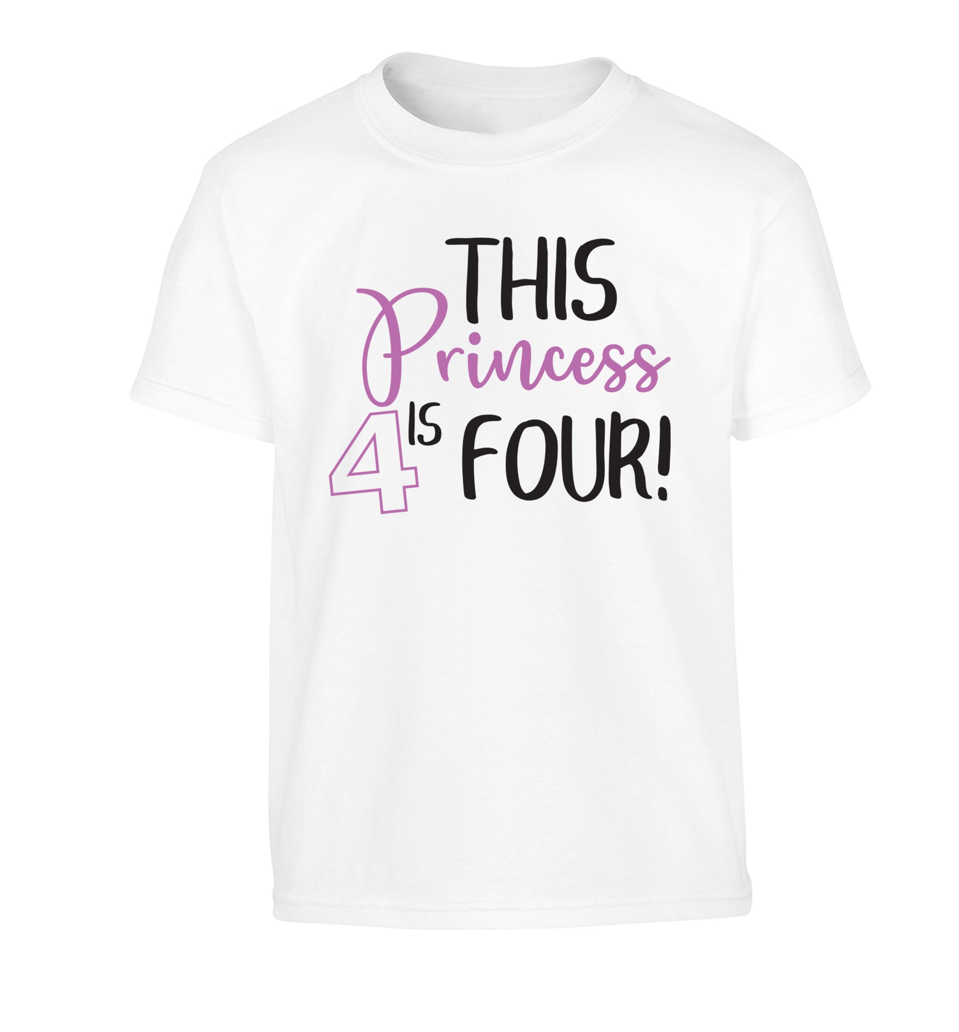 This princess is four Children's white Tshirt 12-13 Years