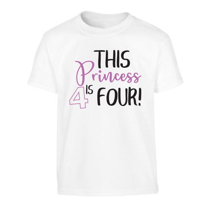 This princess is four Children's white Tshirt 12-13 Years
