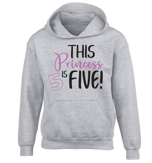 This princess is five children's grey hoodie 12-13 Years