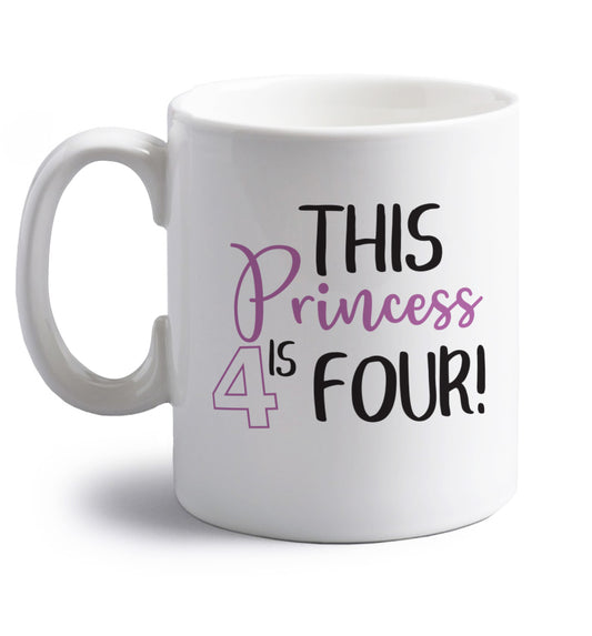 This princess is five right handed white ceramic mug 