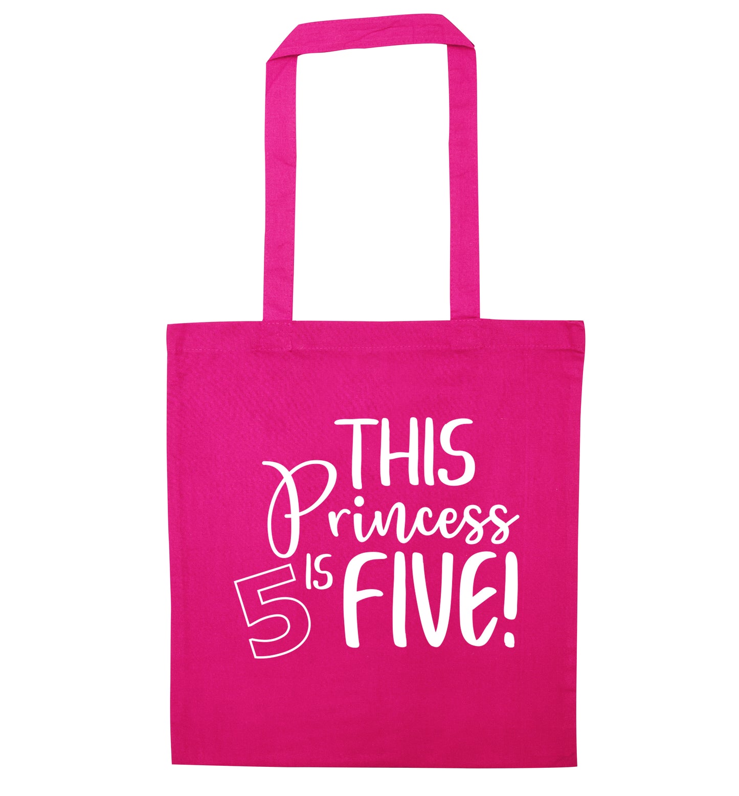 This princess is five pink tote bag