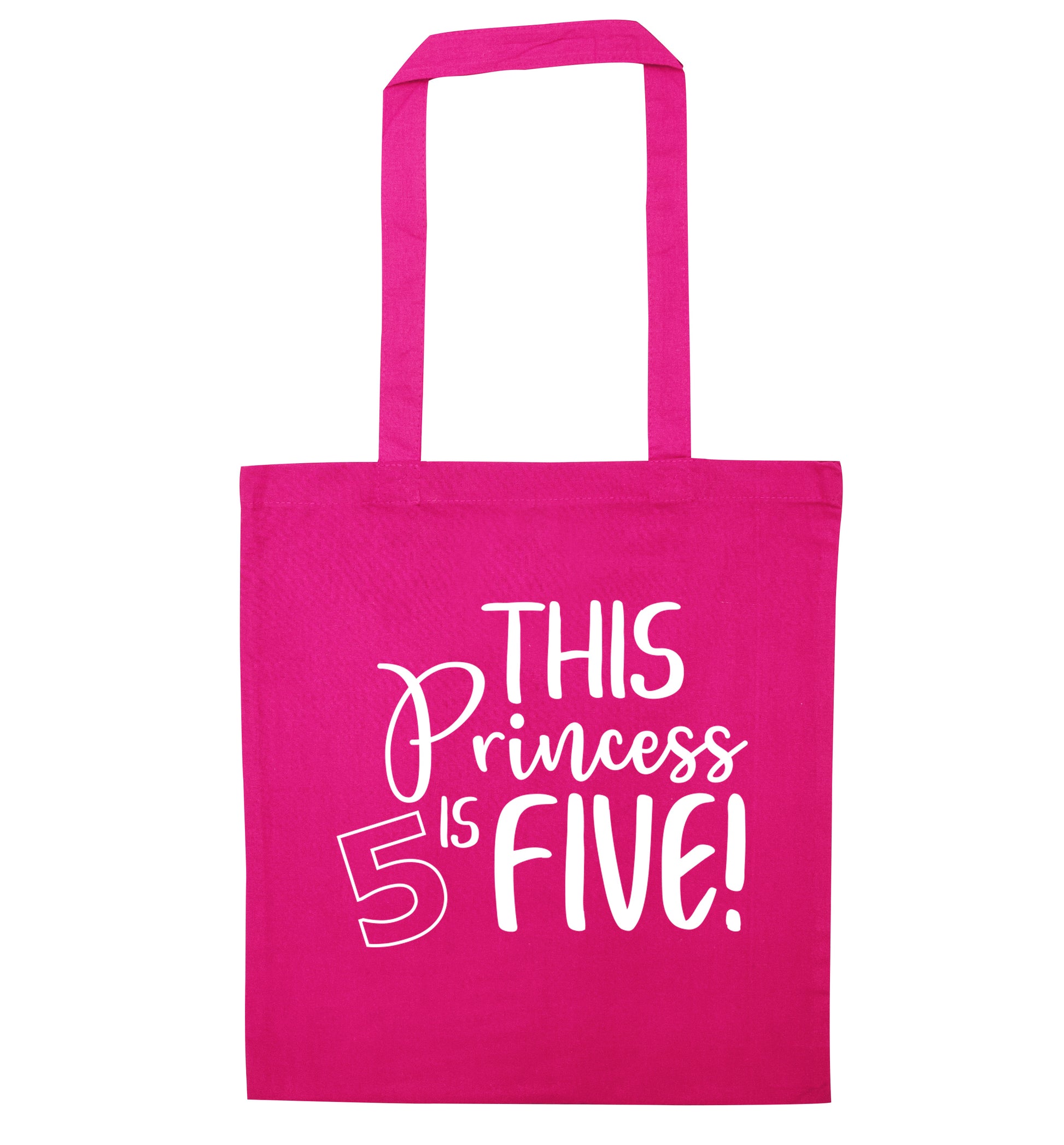 This princess is five pink tote bag