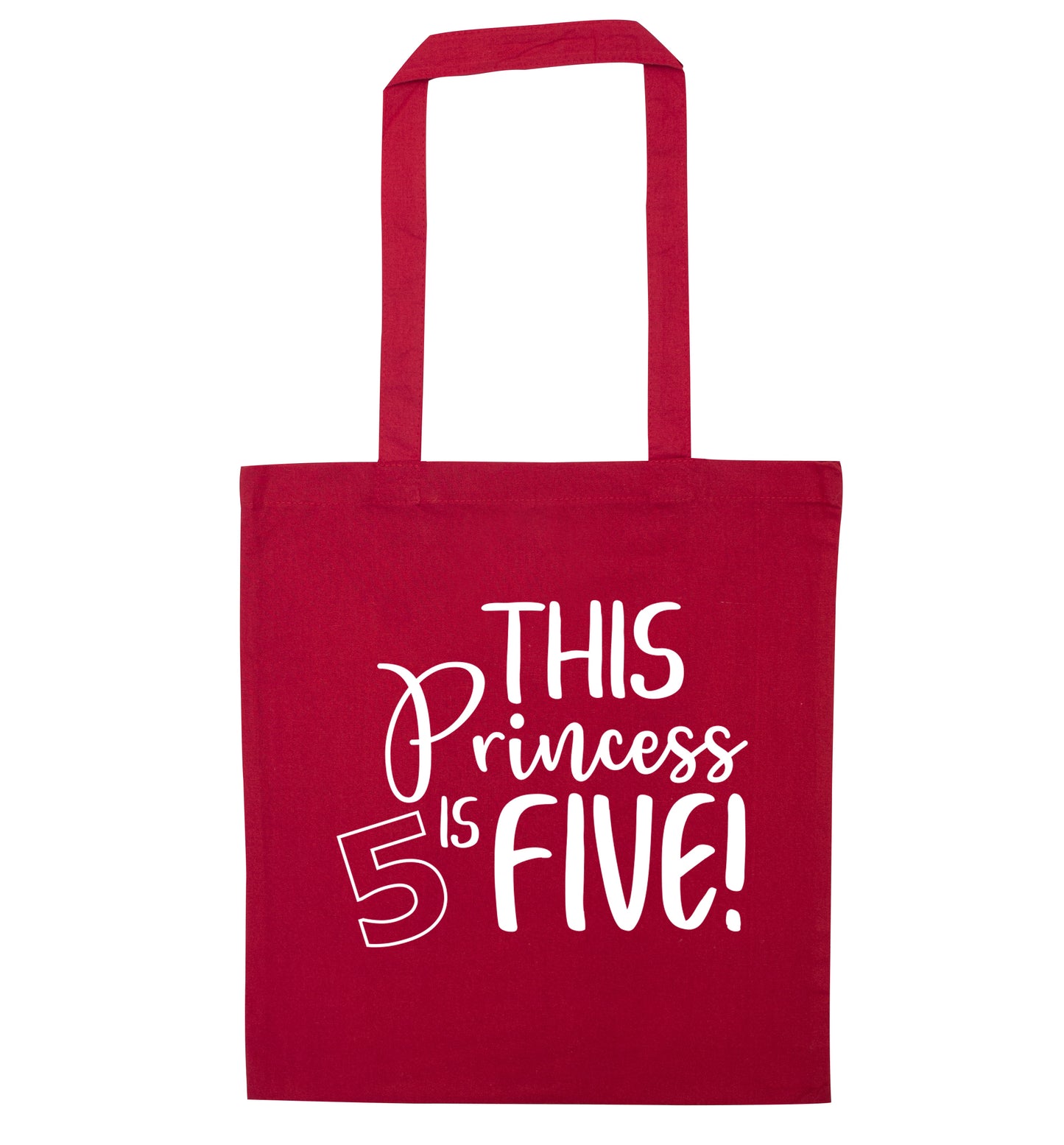 This princess is five red tote bag