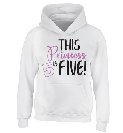 This princess is five children's white hoodie 12-13 Years