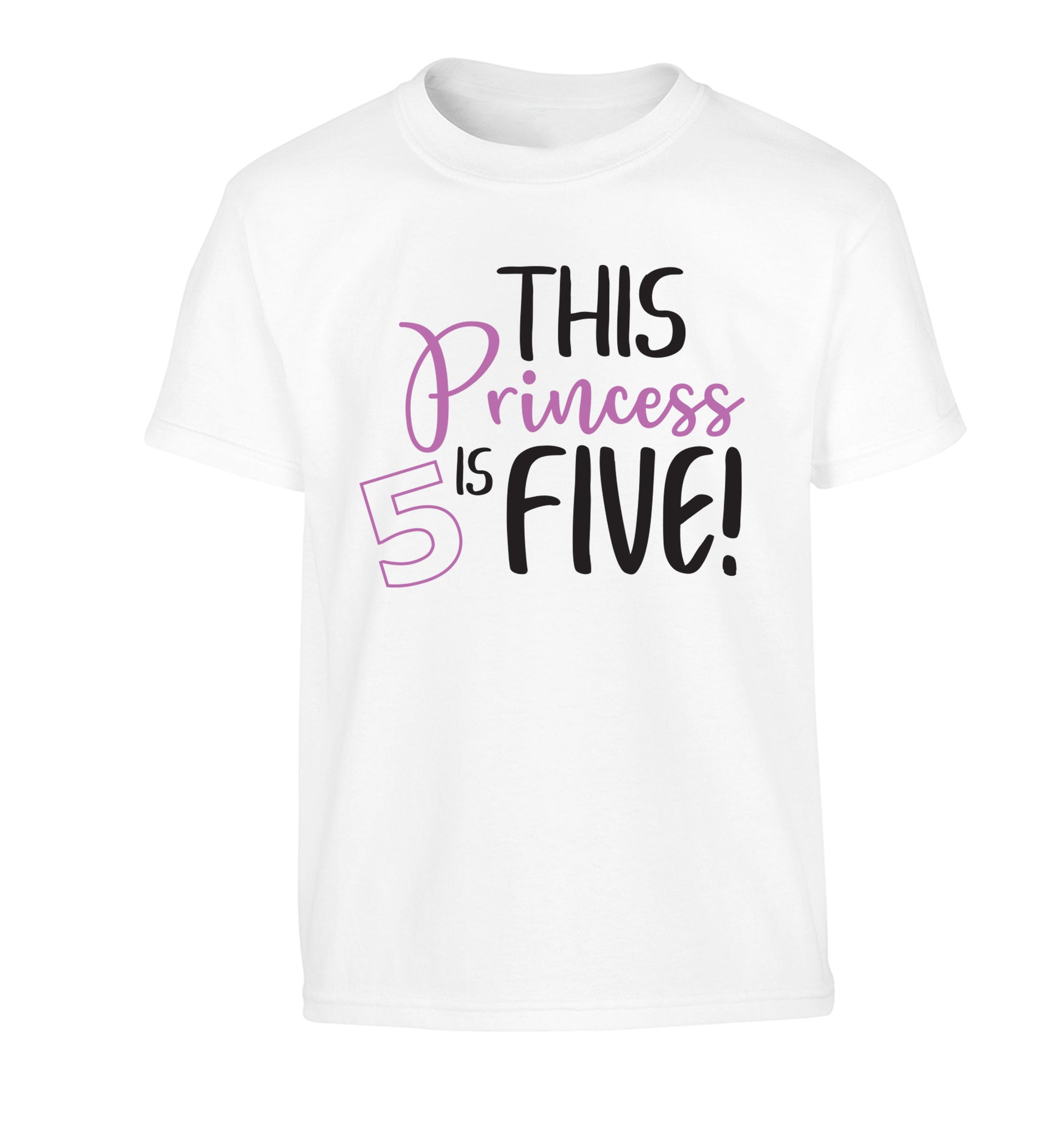 This princess is five Children's white Tshirt 12-13 Years