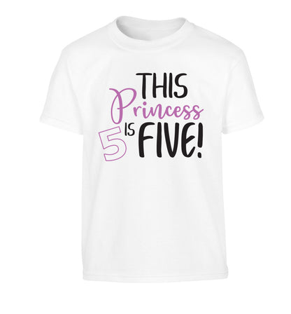 This princess is five Children's white Tshirt 12-13 Years