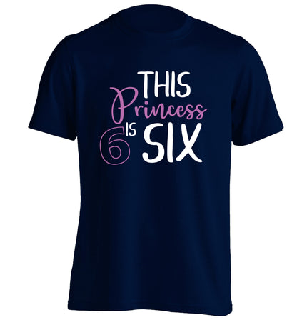 This princess is six adults unisex navy Tshirt 2XL