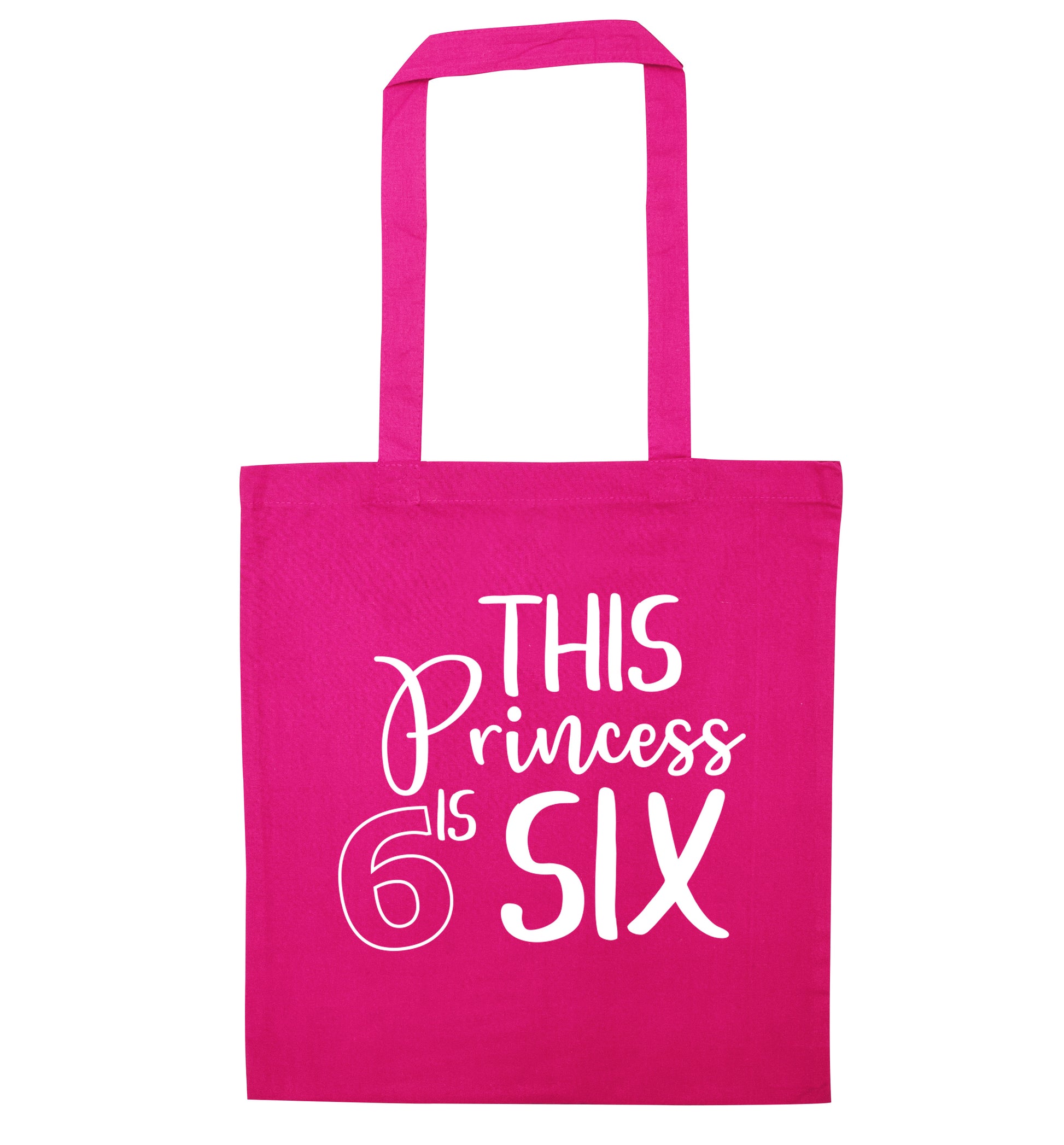 This princess is six pink tote bag