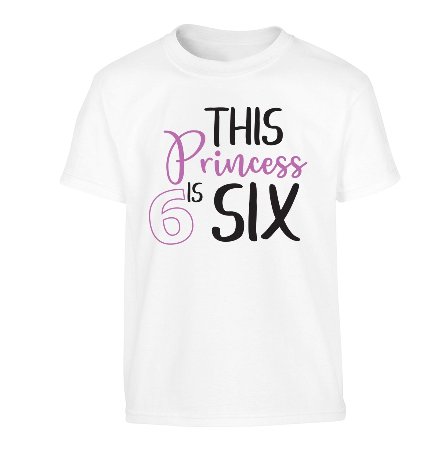 This princess is six Children's white Tshirt 12-13 Years