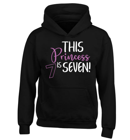 This princess is seven children's black hoodie 12-13 Years