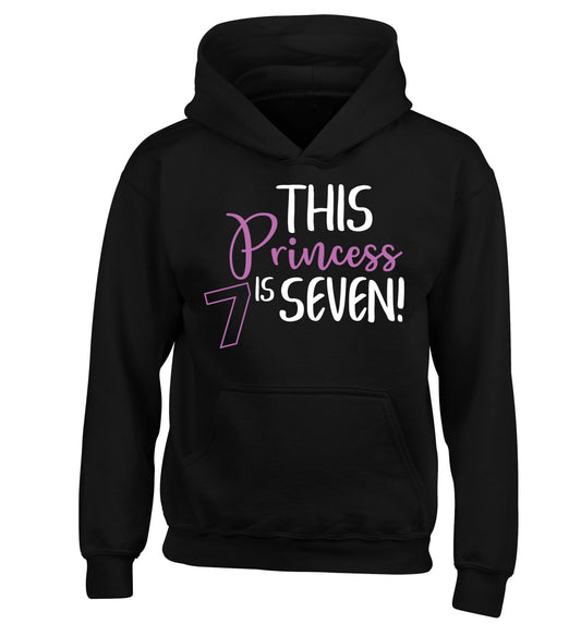 This princess is seven children's black hoodie 12-13 Years