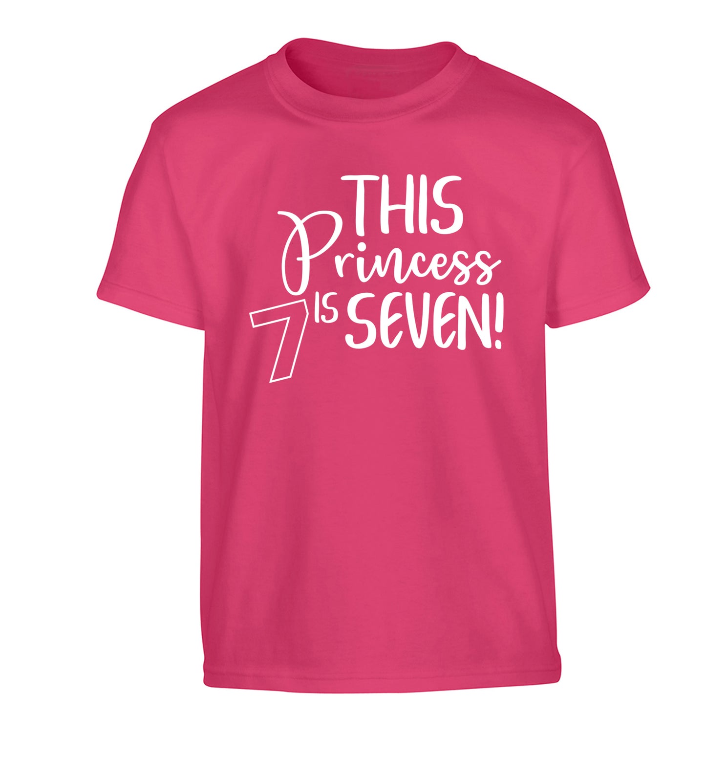 This princess is seven Children's pink Tshirt 12-13 Years
