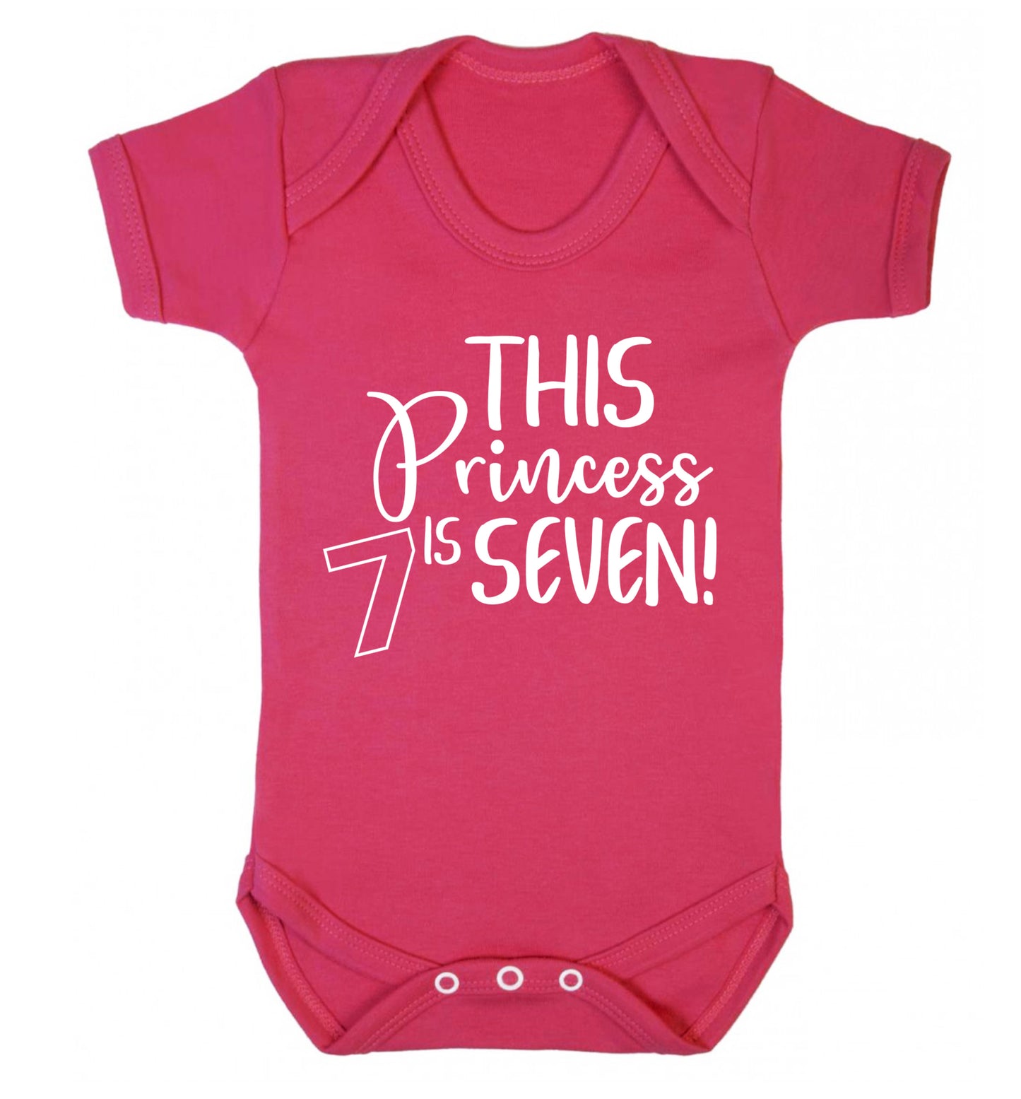 This princess is seven Baby Vest dark pink 18-24 months