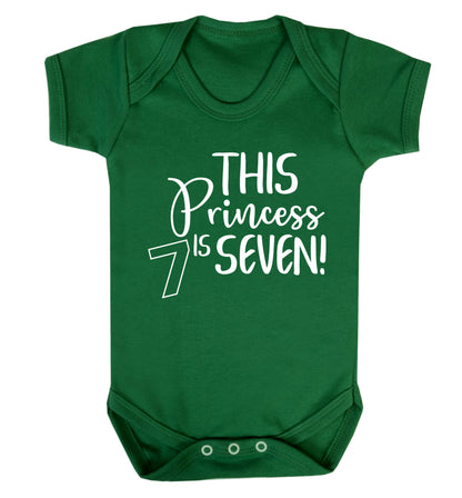 This princess is seven Baby Vest green 18-24 months