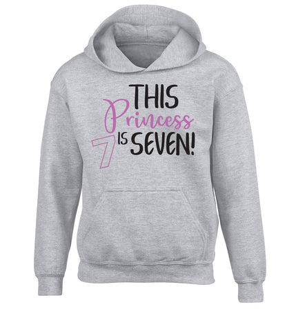 This princess is seven children's grey hoodie 12-13 Years