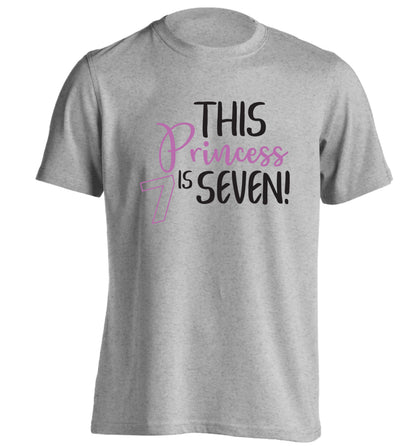 This princess is seven adults unisex grey Tshirt 2XL