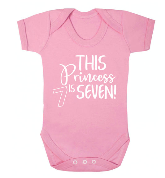 This princess is seven Baby Vest pale pink 18-24 months