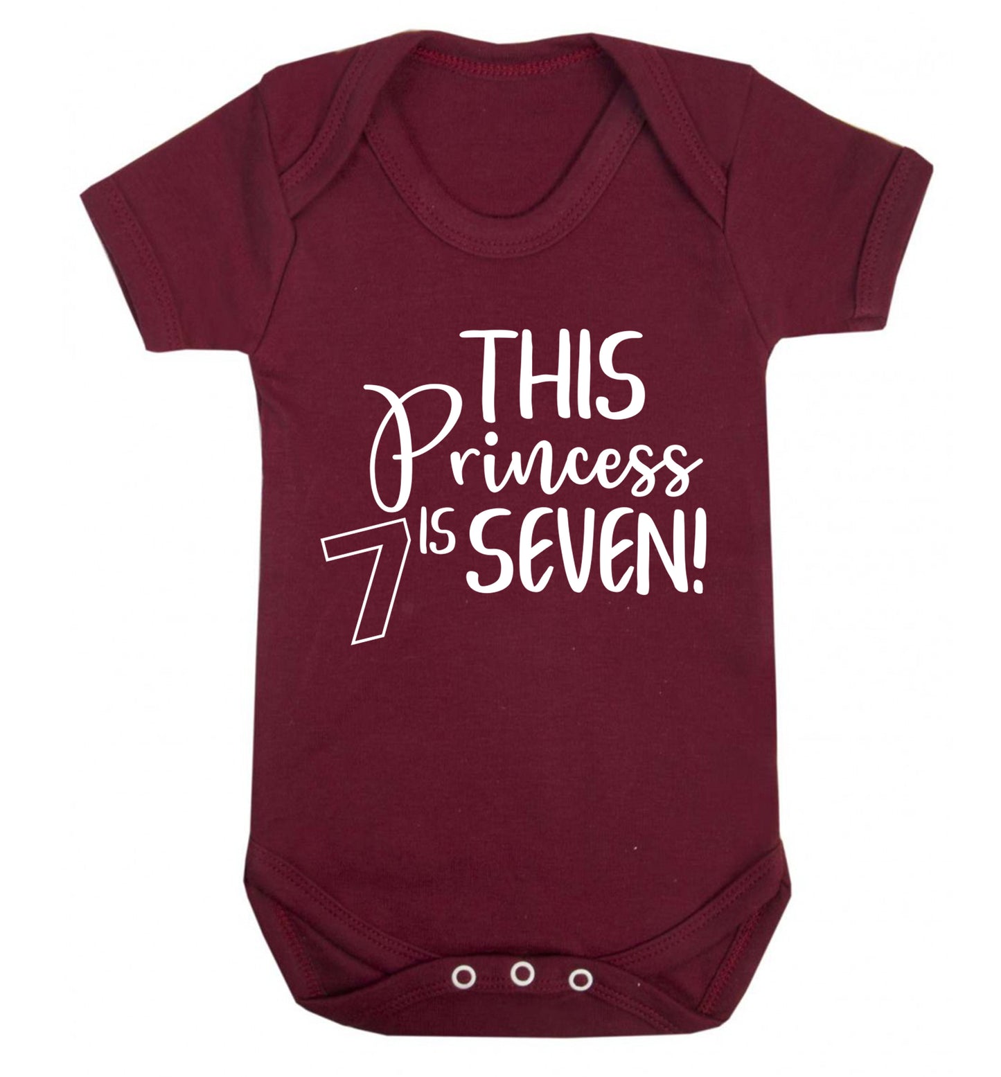 This princess is seven Baby Vest maroon 18-24 months