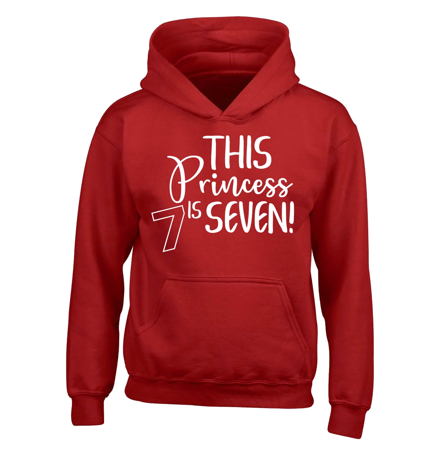 This princess is seven children's red hoodie 12-13 Years