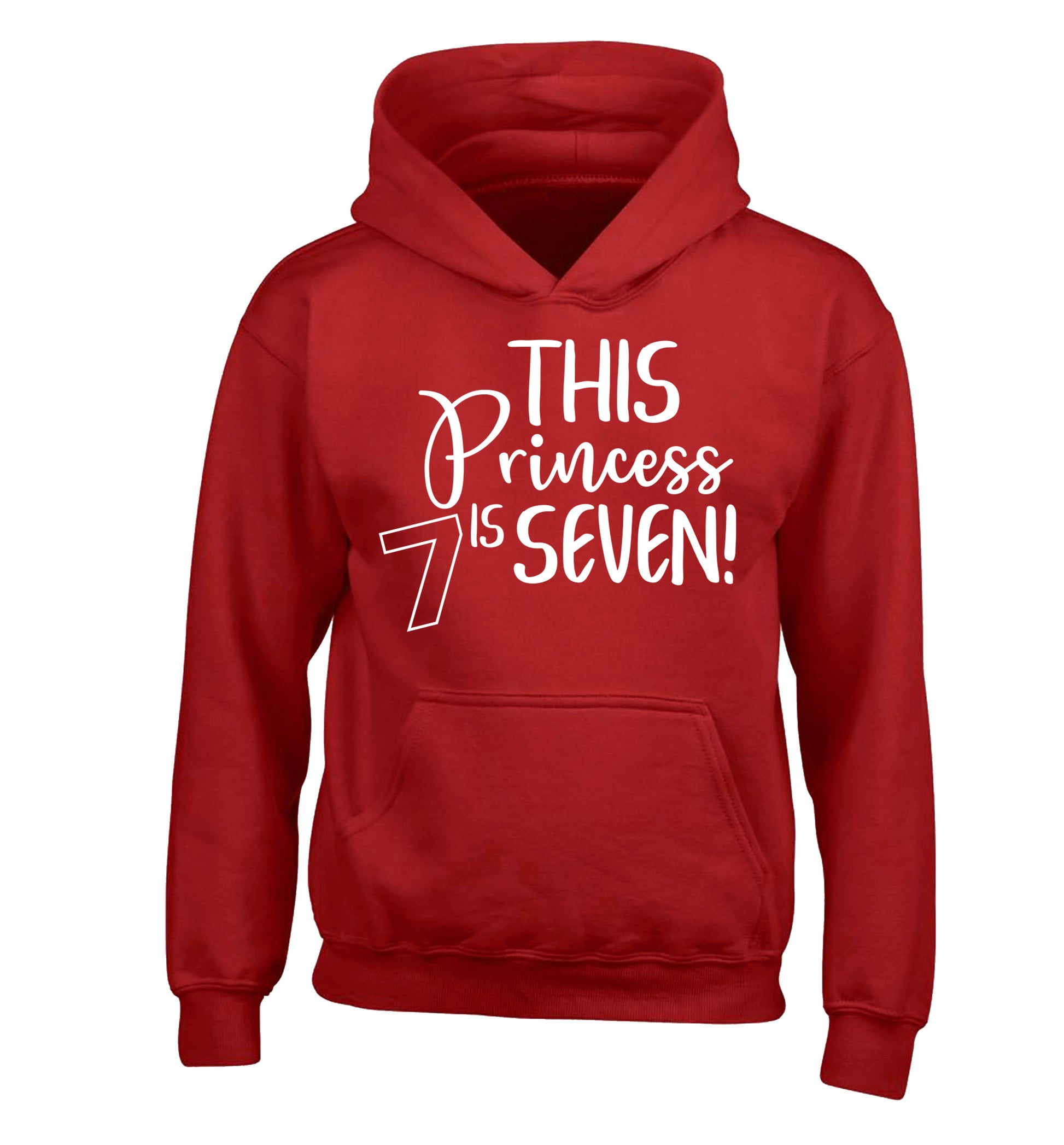 This princess is seven children's red hoodie 12-13 Years