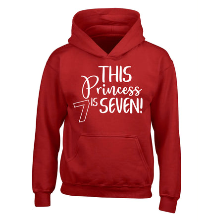 This princess is seven children's red hoodie 12-13 Years