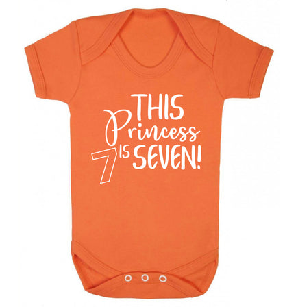 This princess is seven Baby Vest orange 18-24 months