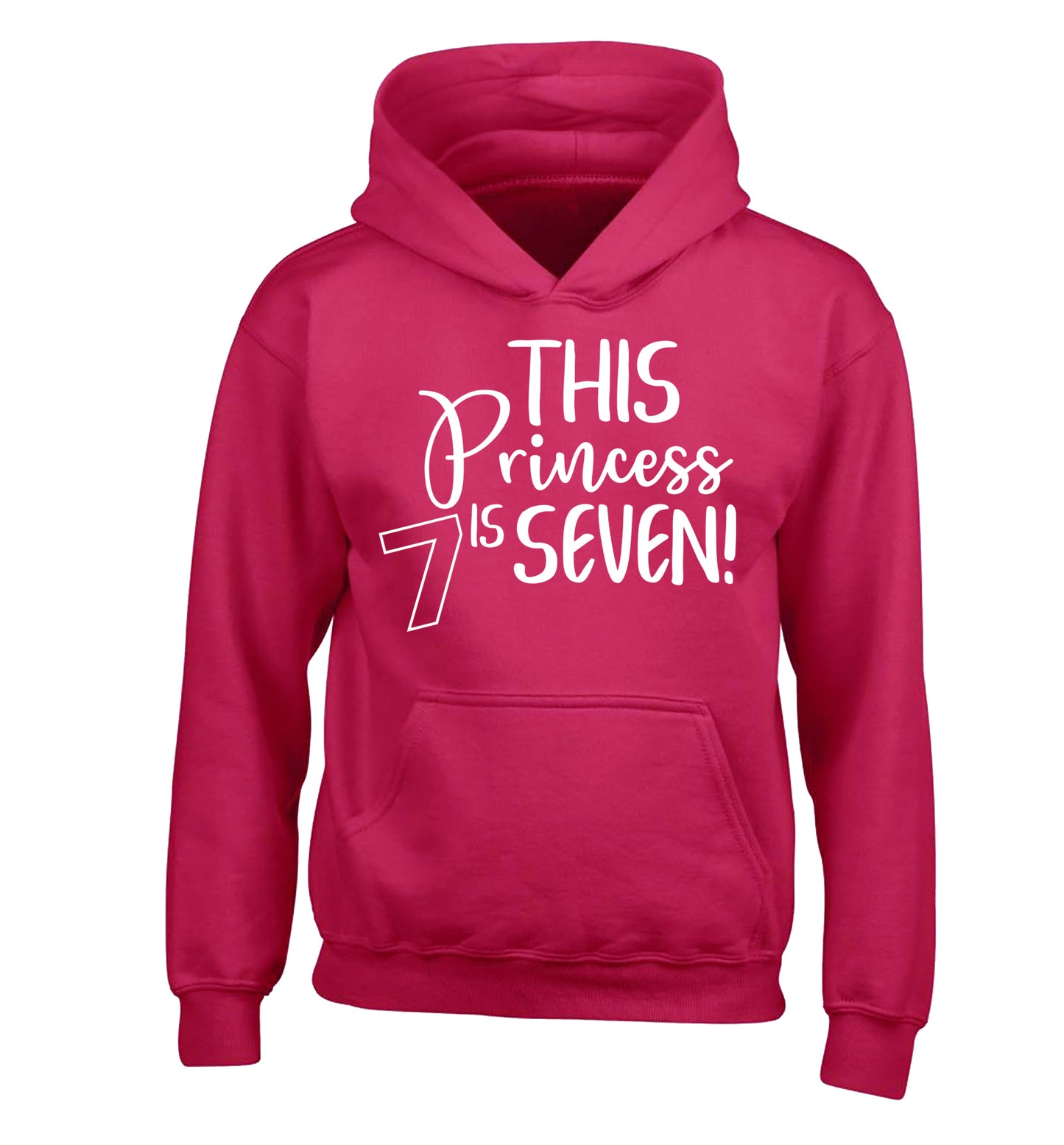 This princess is seven children's pink hoodie 12-13 Years