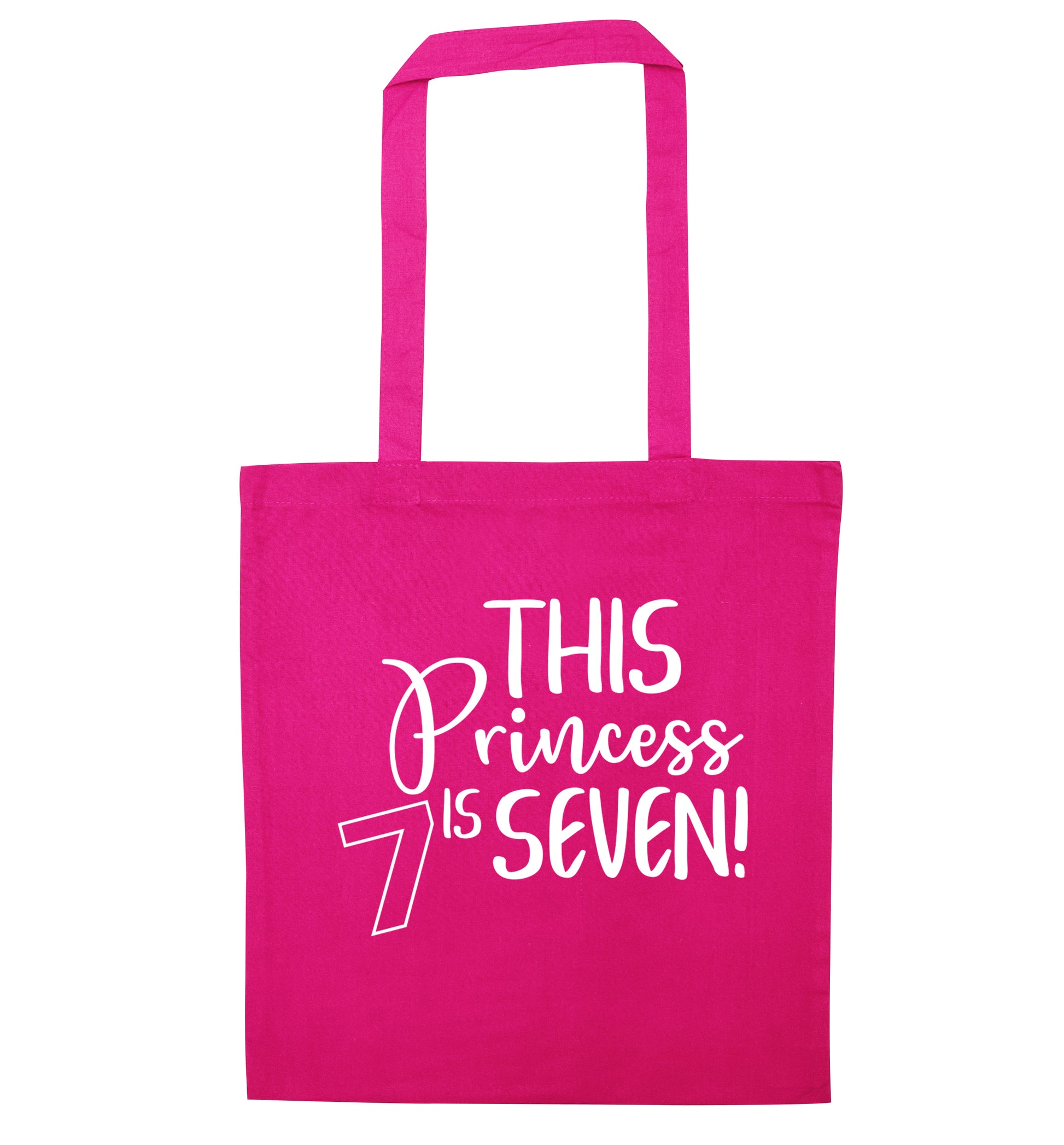 This princess is seven pink tote bag