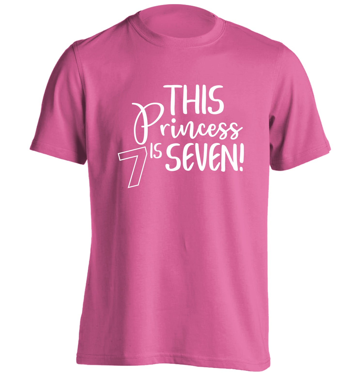 This princess is seven adults unisex pink Tshirt 2XL