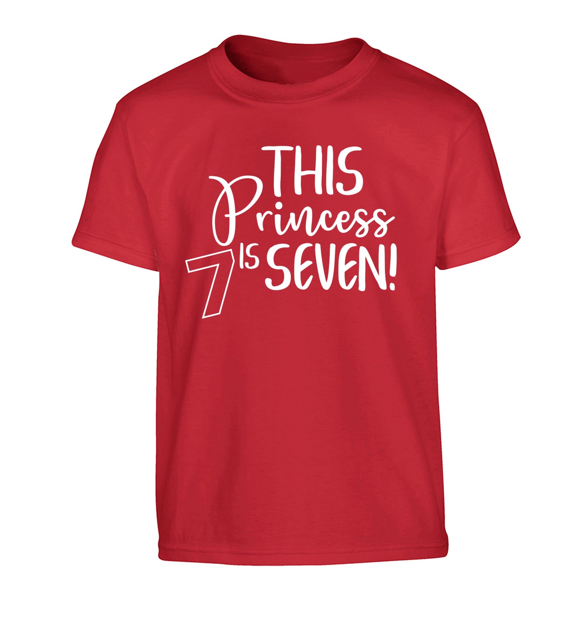 This princess is seven Children's red Tshirt 12-13 Years