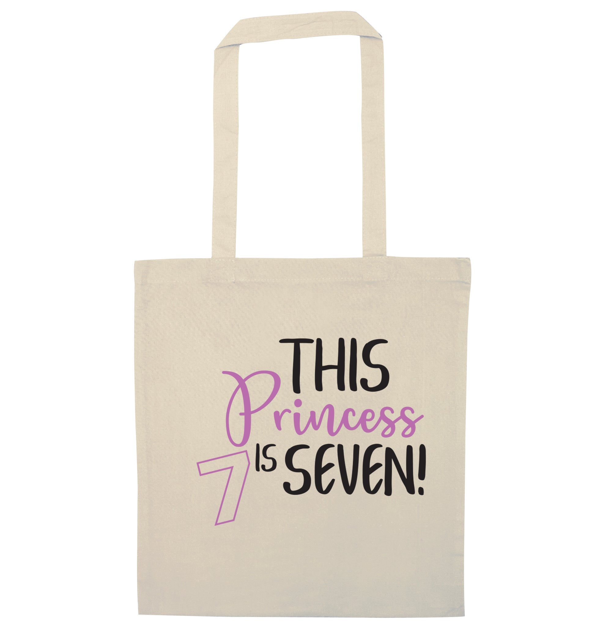 This princess is seven natural tote bag