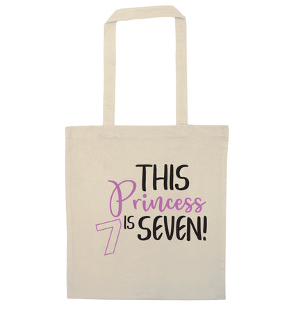 This princess is seven natural tote bag