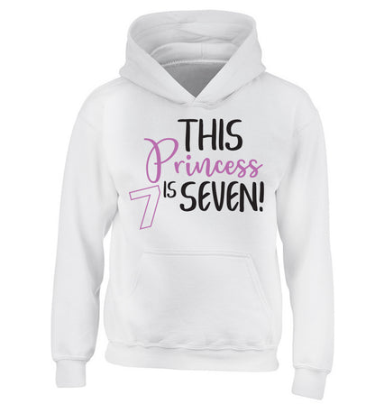 This princess is seven children's white hoodie 12-13 Years