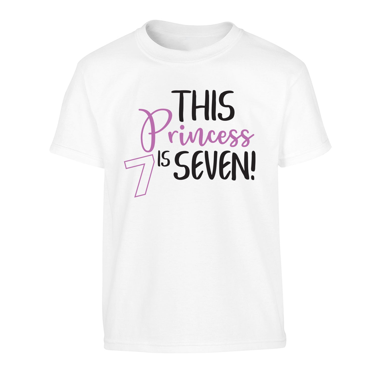 This princess is seven Children's white Tshirt 12-13 Years