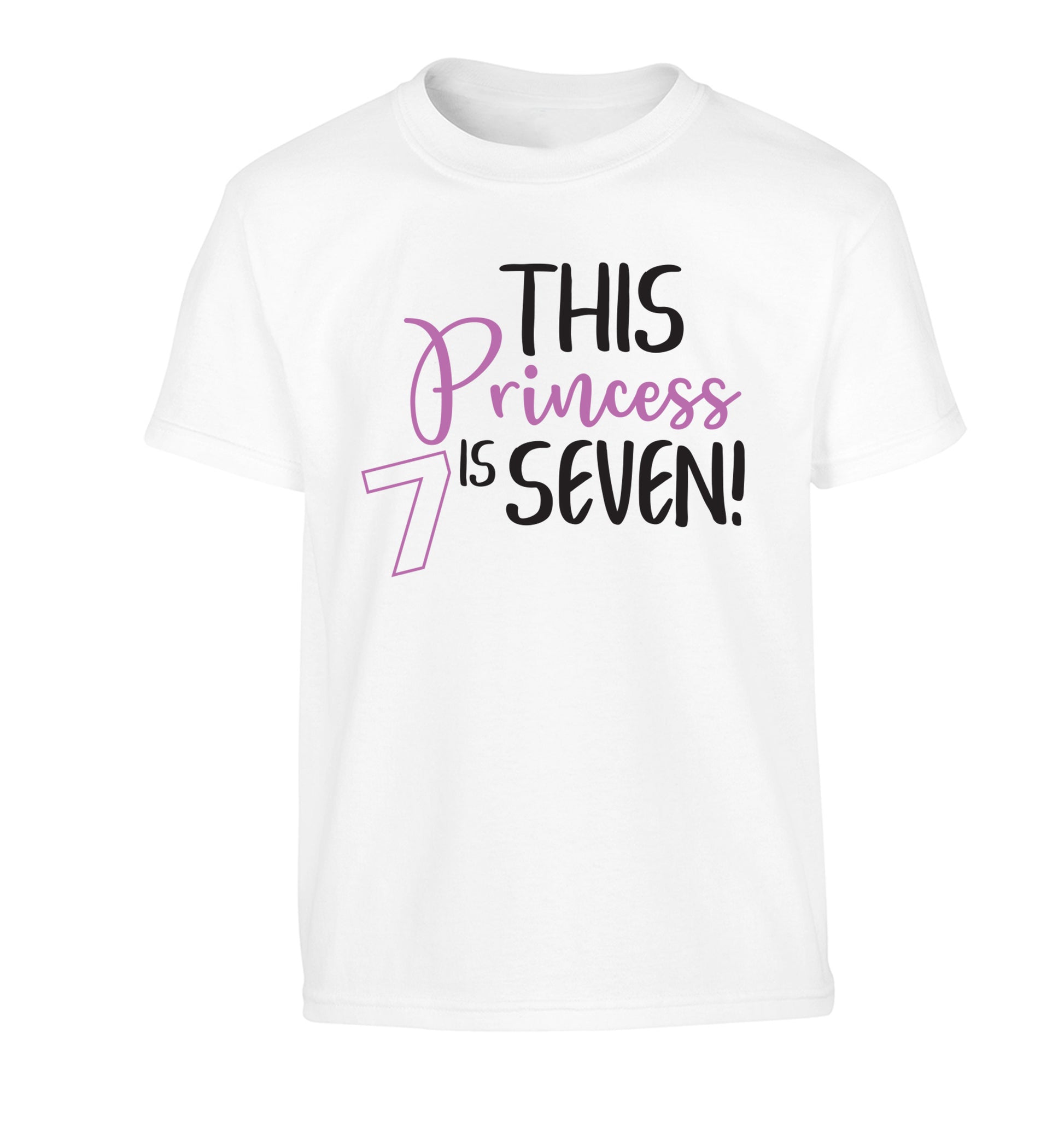This princess is seven Children's white Tshirt 12-13 Years