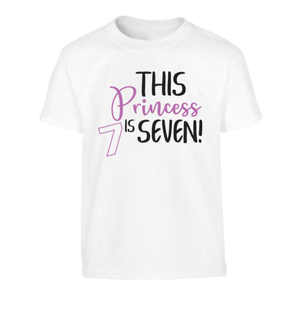 This princess is seven Children's white Tshirt 12-13 Years