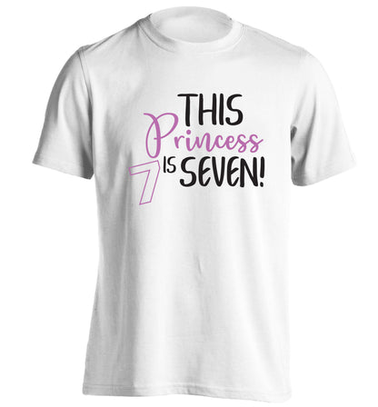 This princess is seven adults unisex white Tshirt 2XL