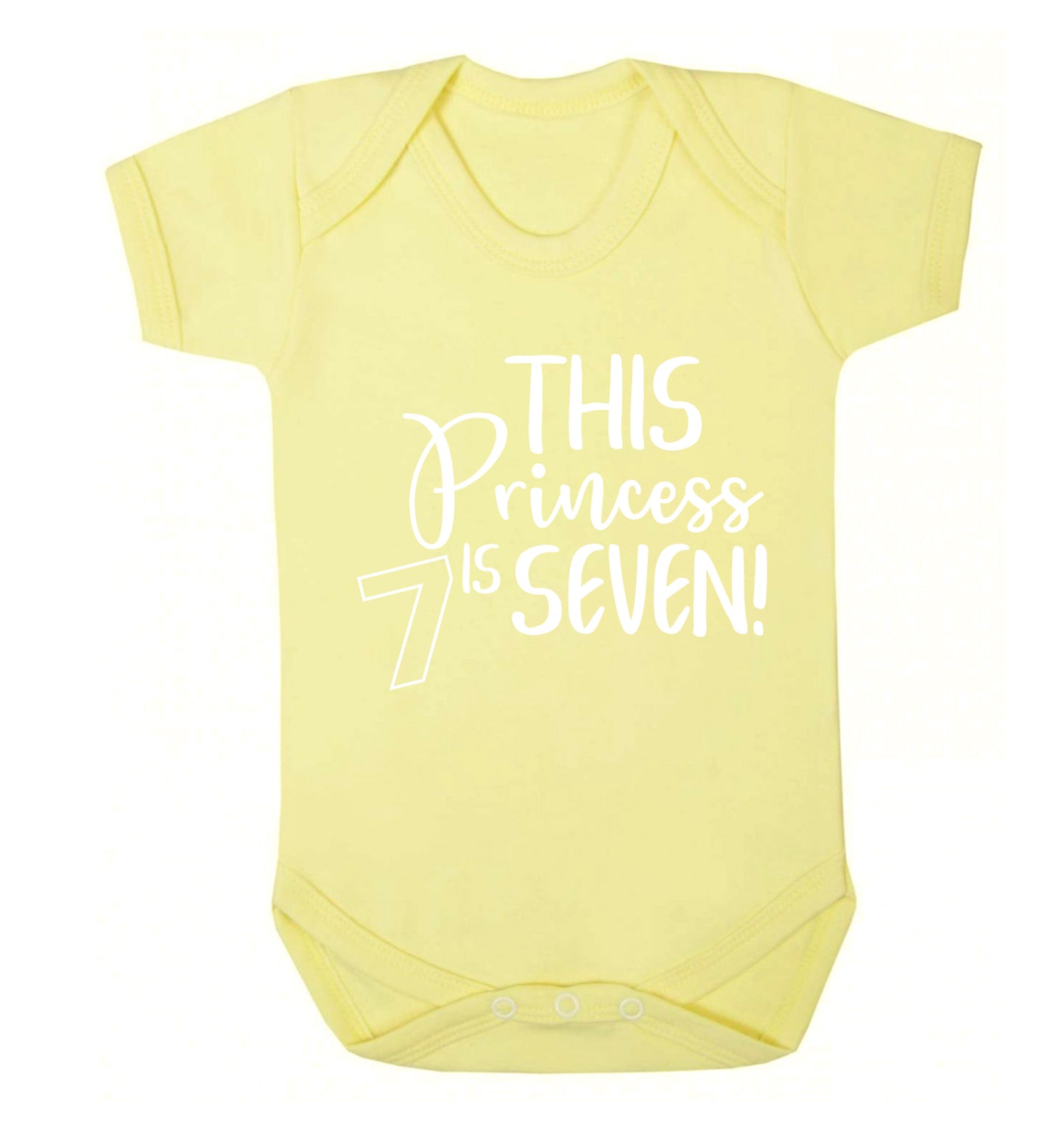 This princess is seven Baby Vest pale yellow 18-24 months