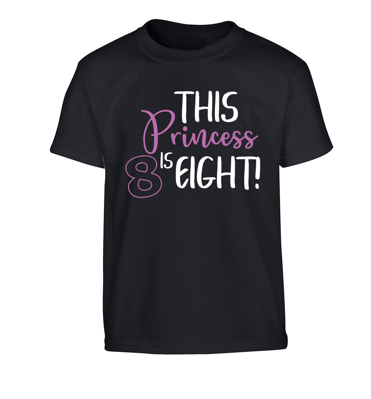 This princess is eight Children's black Tshirt 12-13 Years