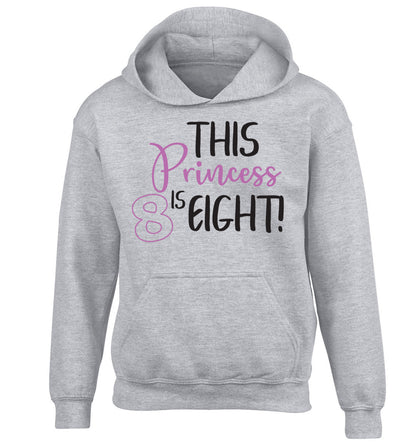 This princess is eight children's grey hoodie 12-13 Years