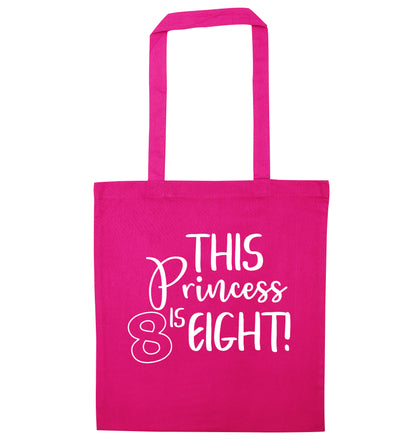 This princess is eight pink tote bag