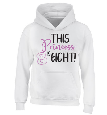 This princess is eight children's white hoodie 12-13 Years