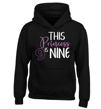 This princess is nine children's black hoodie 12-13 Years